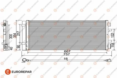 Конденсер кондиціонера EUROREPAR 1618099780