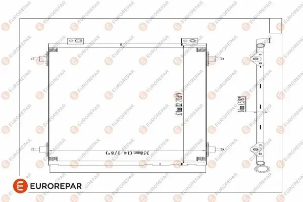 Радіатор кондиціонер Berlingo/Partner 1.6HDI 08- EUROREPAR 1618100480 (фото 1)