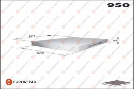 Фільтр салону Mitsubishi Outlander 06- EUROREPAR 1682951580