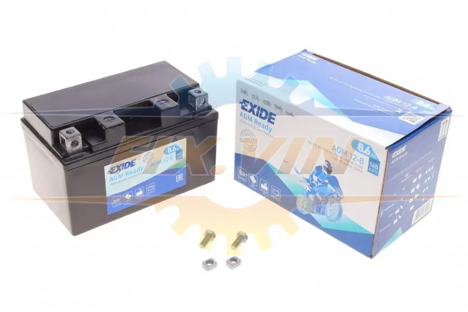 Акумулятор залитий та заряджений AGM 8,6Ah 145A EXIDE AGM12-8 (фото 1)