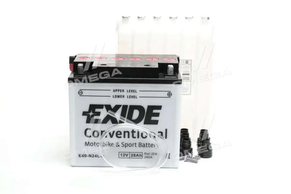 Акумулятор 28Ah-12v Exide (184х124х169) R, EN280 EXIDE E60-N24L-A (фото 1)
