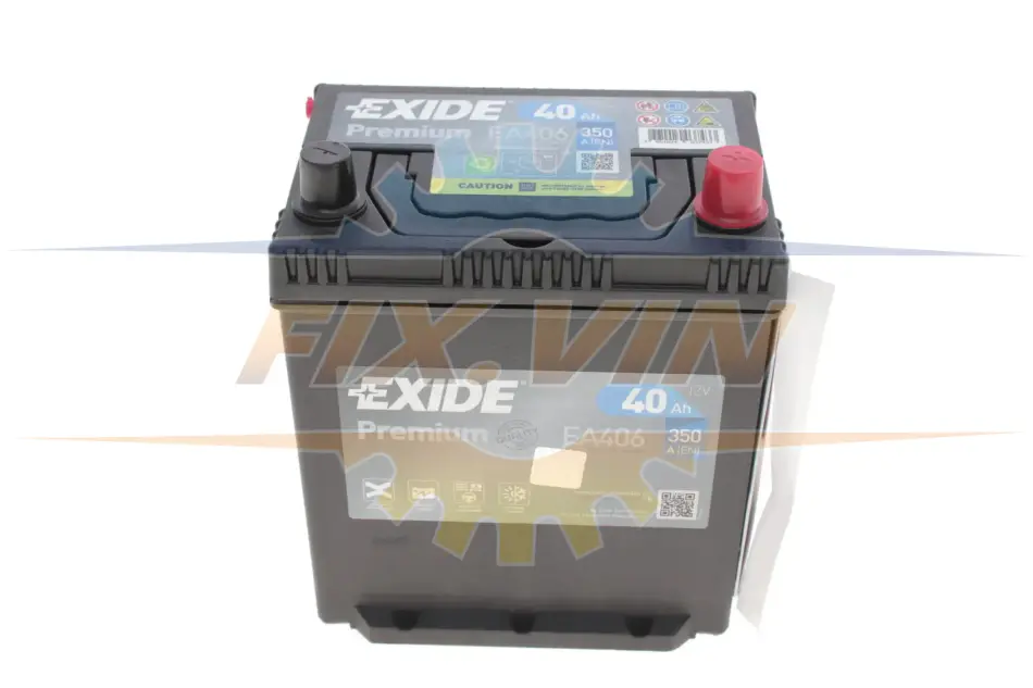 Акумуляторна батарея 40Ah/350A (187x127x220/+R/B01) Premium Азія EXIDE EA406 (фото 1)