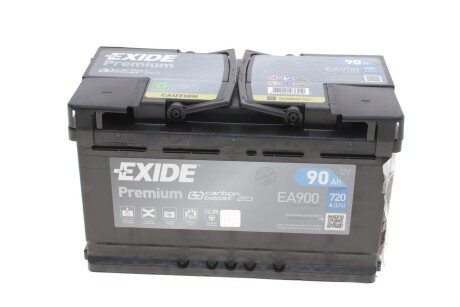 АКБ 6СТ-90 R+ (пт720) (необслуж)(315х175х190) Premium EXIDE EA900