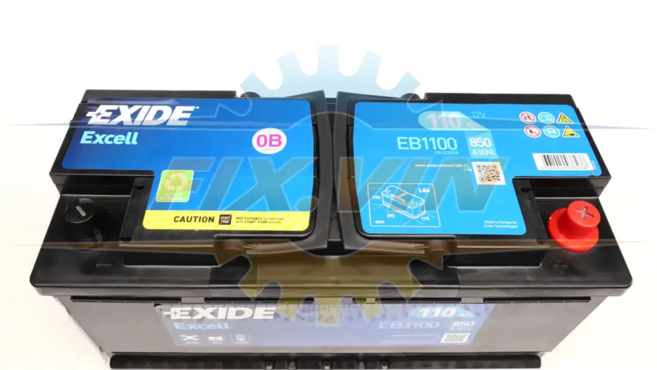 Автомобільний акумулятор Exide Excell 110Ah 850A R+ EXIDE EB1100 (фото 1)