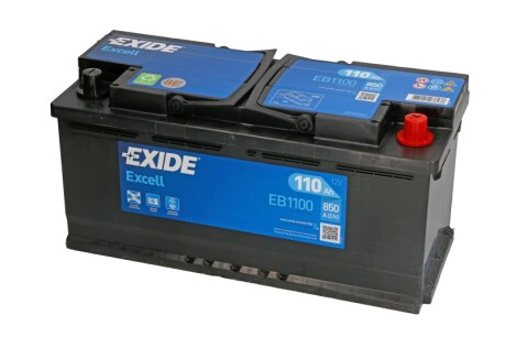 АКБ 6СТ-110 R+ (пт850) (необслуж)(392х175х190) EXCELL EXIDE EB1100