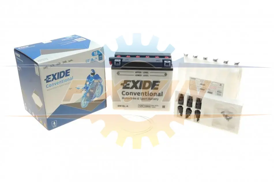 Акумуляторна батарея 18Ah/190A (180x90x162/+R/B0) (мото) (сухозаряджений) EXIDE EB18L-A (фото 1)