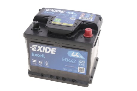 Акумуляторна батарея 44Ah/420A (207x175x175/+R/B13) Excell EXIDE EB442