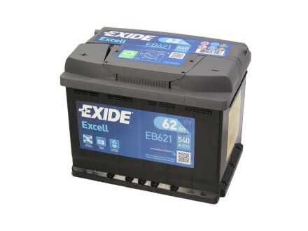 Акумуляторна батарея 62Ah/540A (242x175x190/+L/B13) Excell EXIDE EB621