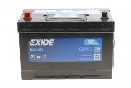 Акумуляторна батарея 95Ah/760A (306x173x222/+L/B1) Excell (Азія) EXIDE EB955