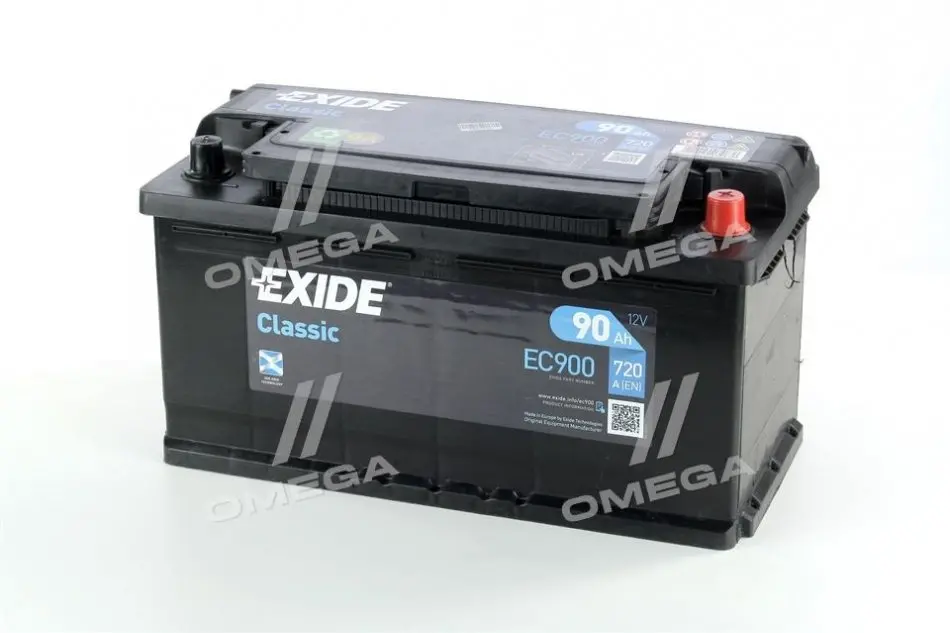 Акумулятор 90Ah-12v Exide CLASSIC (353х175х190), R, EN720 EXIDE EC900 (фото 1)