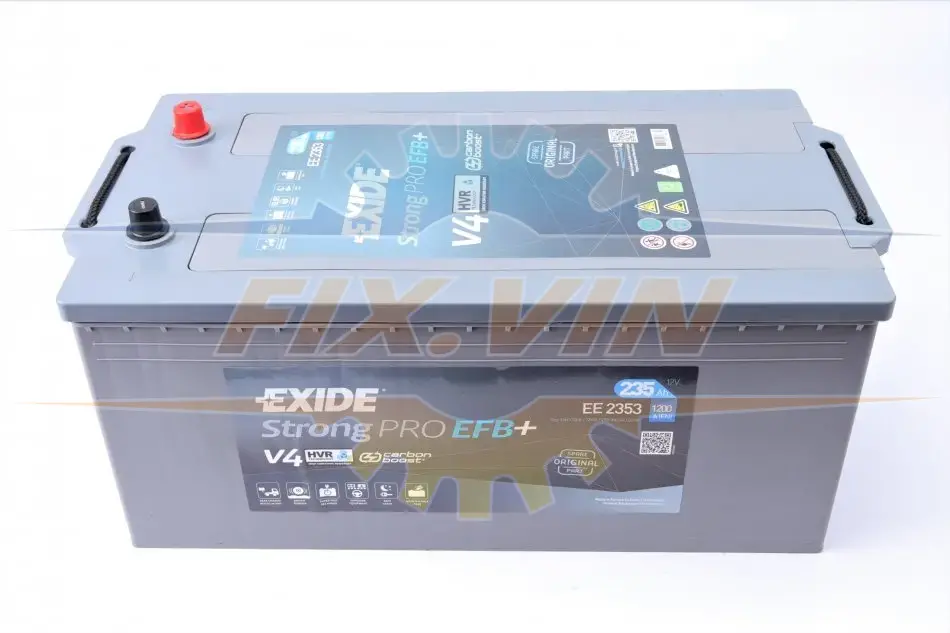 Акумуляторна батарея 235Ah/1200A (518x279x240/+L/B00) (EFB+) StrongPRO HVR EXIDE EE2353 (фото 1)
