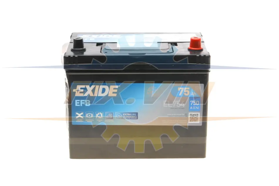 Стартерна батарея (акумулятор) EXIDE EL754 (фото 1)