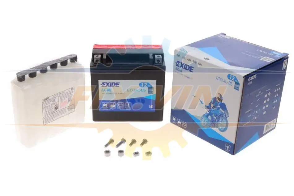 Стартерна батарея (акумулятор) EXIDE ETX14L-BS (фото 1)