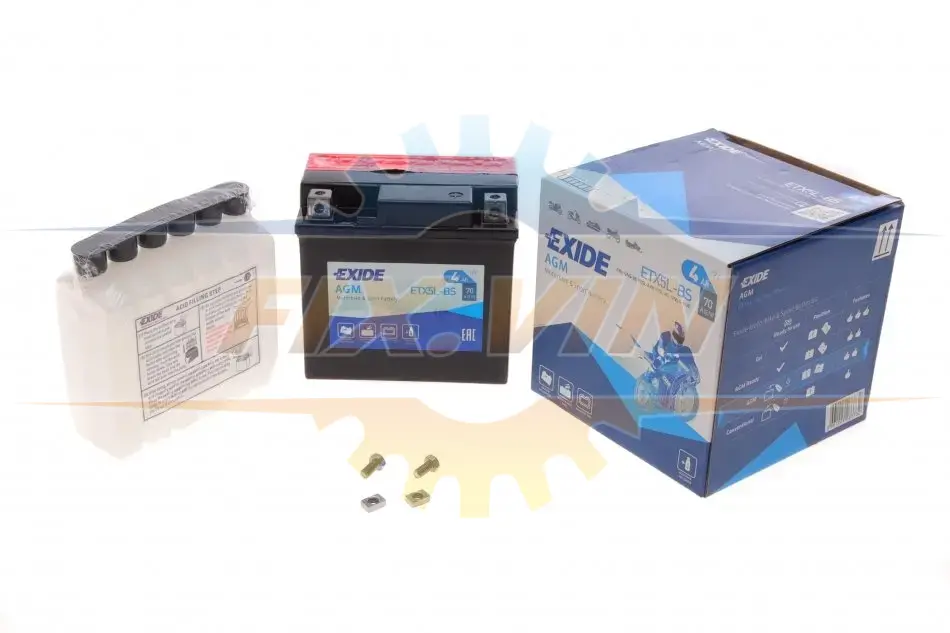 Акумулятор сухозаряджений AGM 4Ah 70A EXIDE ETX5L-BS (фото 1)