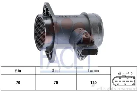 Витратомір повітря Audi A6 (C5) (97-04)/Volkswagen Passat B5 (96-05) (10.1192) Facet FACET 101192