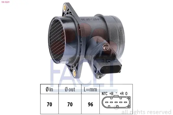 Витратомір повітря (5 конт.) VW T5/Golf IV 1.6-4.2 95-15 FACET 10.1221 (фото 1)