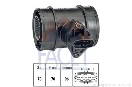 Расходомер воздуха (5 конт.) OPEL ASTRA G 2.2DTI 02-05 FACET 10.1290