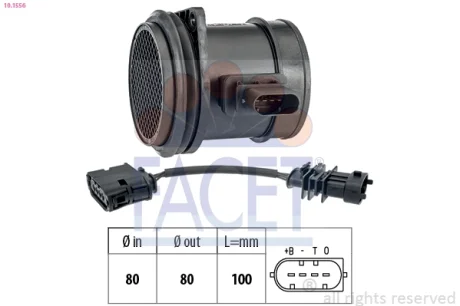 Расходомер воздуха (MAF) Volvo C30, C70 II, S40 II, S60, S80 II, V50, V70 II, II FACET 101556