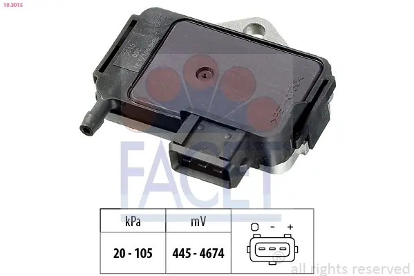 Датчик тиску наддуву VW Caddy 1.9 TDI 96-> Facet FACET 10.3015 (фото 1)
