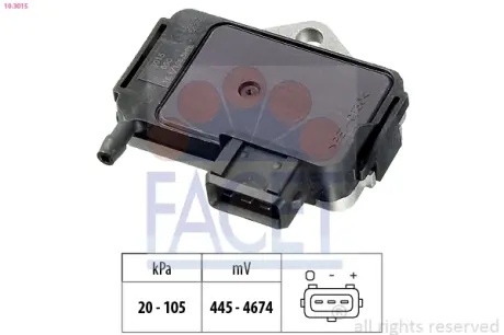 Датчик тиску наддуву VW Caddy 1.9 TDI 96-> Facet FACET 10.3015