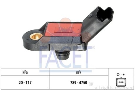 Датчик давления наддува Citroen C4/C5 / Peugeot 206/307/406/407 1.8-3.0 i 00-> FACET 10.3056