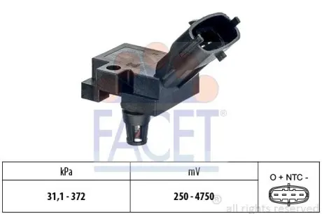 Датчик тиску наддуву Volvo S60 ii d3 (12-15) Facet FACET 10.3248