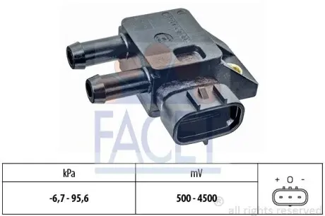 Датчик тиску вихлопних газів Toyota AURIS II 1.4 D-4D (NDE180_) (12-18) Facet FACET 10.3308