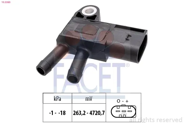Датчик тиску вихлопних газів FACET 10.3380 (фото 1)