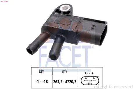 Датчик тиску вихлопних газів FACET 10.3380