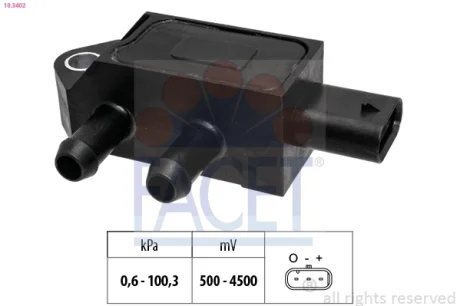 Датчик тиску вихлопних газів FACET 10.3402
