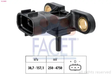 Датчик тиску вихлопних газів Lexus GX / Toyota Land Cruiser 4.7i 01-> Facet FACET 10.3409