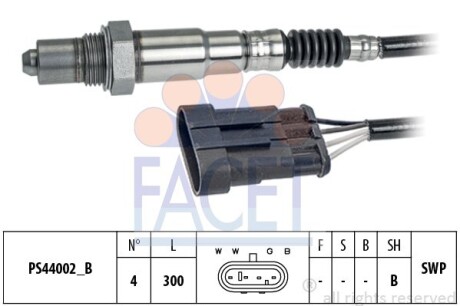 Датчик кислорода (лямбда-зонд) Doblo/Combo 05- 1.2-1.4i (10.8203) FACET 108203