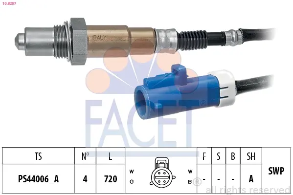 Датчик кислорода (лямбда-зонд) Ford Connect 1.6 EcoBoost (13-) Facet FACET 10.8297 (фото 1)