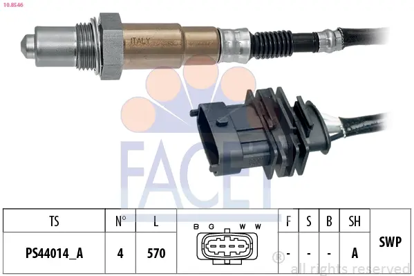 Датчик кислорода (лямбда-зонд) Opel Astra G, H (00-), Zafia A, B (03-), Vectra C FACET 108546 (фото 1)