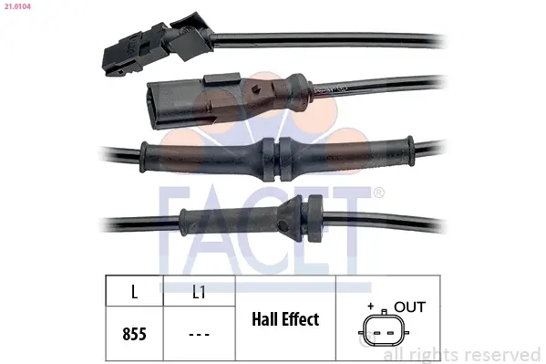 Датчик ABS Renault FLUENCE, GRAND SCENIC III,MEGAN FACET 21.0104 (фото 1)