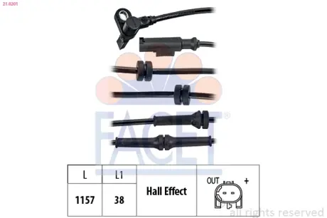 Датчик ABS перед Ducato/Boxer 06- Facet FACET 21.0201