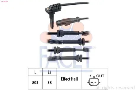 Датчик ABS TRAFIC III (14-) Facet FACET 210219