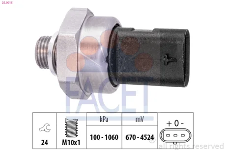 Датчик тиску оливи FACET 25.0015