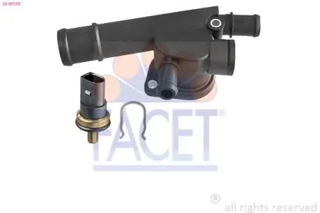Фланець системи охолодження (з датчиком) Audi A3, A4 (03-)/Skoda Fabia, Octavia, Superb (03-)/VW Caddy, Passat, Golf, Jetta (03-) 1.4Tdi, 1.9Tdi, 2.0Tdi (26.0015K) Facet FACET 260015K