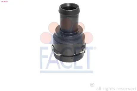 Фланець системи охолодження Audi A3, A5, Q2, Q3 (03-)/Skoda Karoq, Kodiak, Octavia, Superb (05-)/VW Bora, Caddy, Golf, Jetta, Passat (98-) 1.4-2.0TSi, TFSi, 1.6-2.5TDi (26.0022) FACET 260022