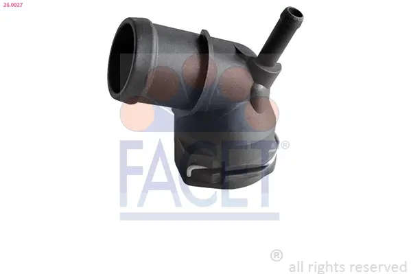 Фланець системи охолодження Skoda Karog (18-), Octavia (04-18) / VW Golf (06-13), Jetta (06-18), Pasat (06-16), Sharan (11-16), Tiguan (08-18) (26.0027) Facet FACET 260027 (фото 1)
