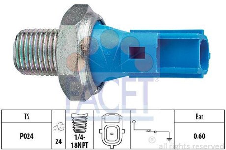 Датчик давления масла Ford Transit 2.4 DI/TDE 00-> FACET 7.0147