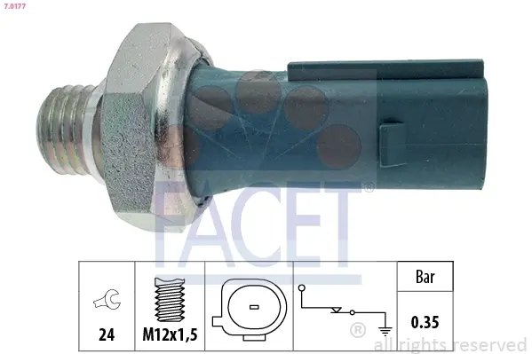 Датчик давления масла Mercedes Benz W169/245 M266 04-> FACET 7.0177 (фото 1)