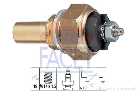 Датчик температуры охолоджуваної рідини MB 609-814D (24V) FACET 7.3112