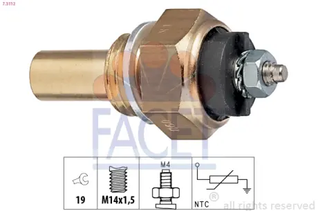 Датчик температуры охолоджуваної рідини MB 609-814D (24V) FACET 7.3112