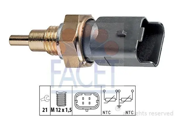 Датчик температури Alfa romeo 147 1.6 16v t.spark (937axb1a) (01-10)/Fiat Brava 1.6 16v (182.bu) (99-02) Facet FACET 7.3286 (фото 1)