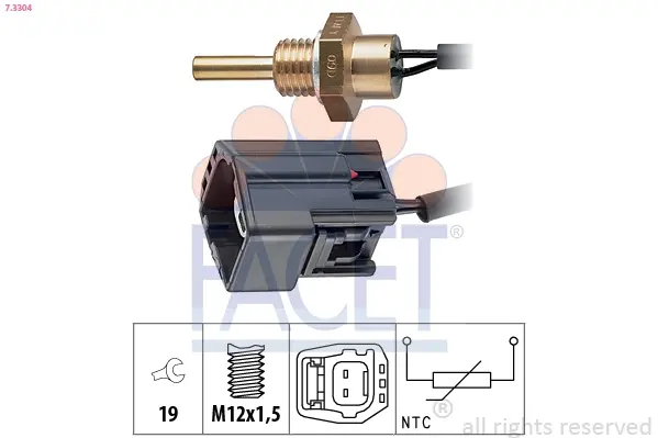 Датчик температури Volvo C70, S40, S60, S70, S80, V40, V70 (95-07) 1.6-2.4i Facet FACET 73304 (фото 1)