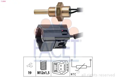 Датчик температури Volvo C70, S40, S60, S70, S80, V40, V70 (95-07) 1.6-2.4i Facet FACET 73304