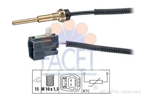 Датчик температури Transit (V184)/(V347) 2.4DI (в ГБЦ) FACET 7.3331