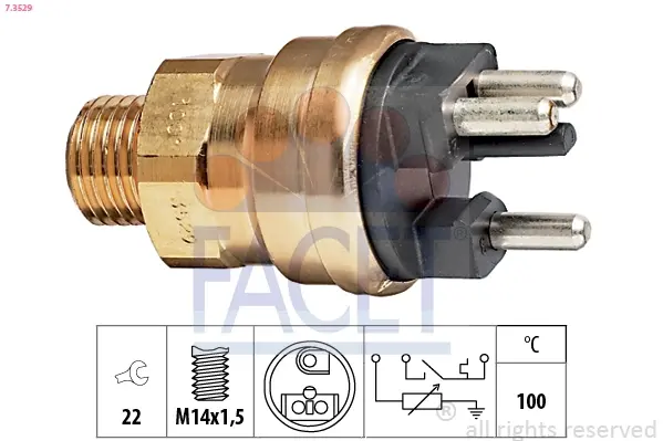 Датчик температури W124/201 M102 (3 конт.) FACET 7.3529 (фото 1)